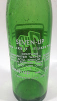 Vintage 1960s 7up 10 oz Green Glass 9 1/2" Soda Pop Bottle Chipped