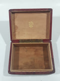 Vintage 1966 Red Embossed Leather Wood Tudor Submariner Watch Box with Rose Emblem