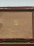 Vintage 1966 Red Embossed Leather Wood Tudor Submariner Watch Box with Rose Emblem