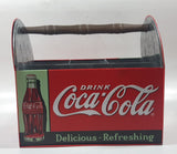 Drink Coca Cola Delicious Refreshing Galvanized Metal Drink Carrying Case with Wood Handle