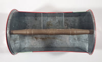 Drink Coca Cola Delicious Refreshing Galvanized Metal Drink Carrying Case with Wood Handle