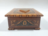 Vintage Reuge Inlaid Wood Musical Jewelry Box