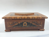 Vintage Reuge Inlaid Wood Musical Jewelry Box