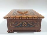 Vintage Reuge Inlaid Wood Musical Jewelry Box