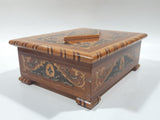 Vintage Reuge Inlaid Wood Musical Jewelry Box