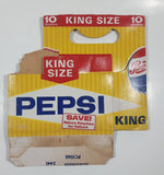 Vintage Pepsi Cola 10 Ounce King Size 6 Pack Glass Bottle Cardboard Carrying Case