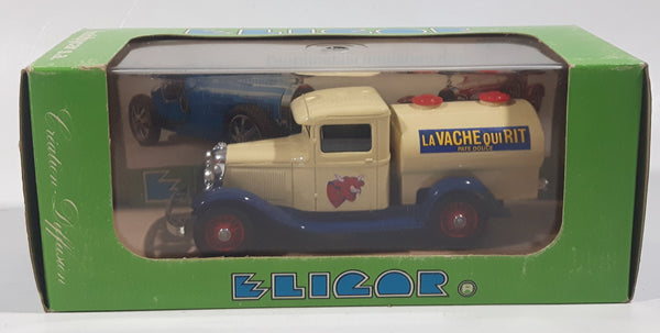 Vintage Elicor 1088 Ford V8 1934 Citerne A Lait Milkmaid La Vache Qui Rit Pate Douce Milk Tanker Truck Cream White Die Cast Toy Car Vehicle New in Box