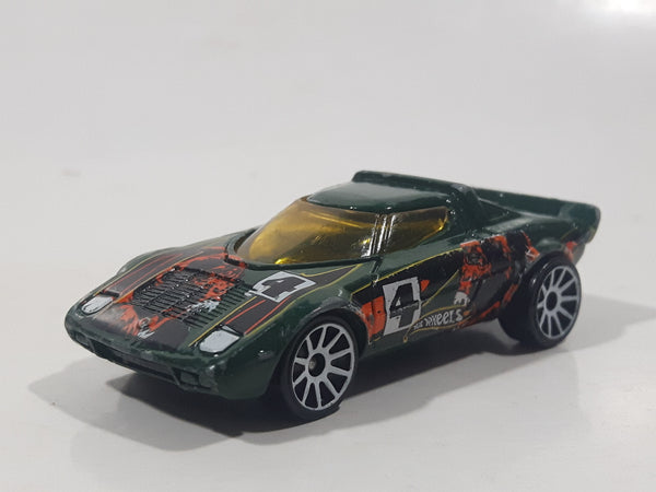 2004 Hot Wheels Tiki Torchers Lancia Stratos #4 Green Die Cast Toy Car Vehicle