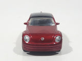 2012 Hot Wheels Volkswagen New Beetle Metalflake Dark Red Die Cast Toy Car Vehicle