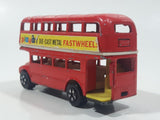 Vintage PlayArt Double Decker Bus Red Die Cast Toy Car Vehicle Made in Hong Kong
