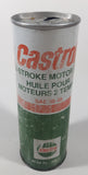Vintage Castrol 2-Stroke Motor Oil SAE 30-40 20 Oz Fl 568 ml 7 1/4" Tall Metal Can
