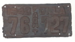 Antique 1940 Oklahoma Farm Truck Metal Vehicle License Plate Tag 76 727