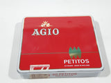 Vintage Agio Petitos 20 Cigars Red Hinged Tin Metal Case Holder Made in Holland