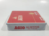 Vintage Agio Petitos 20 Cigars Red Hinged Tin Metal Case Holder Made in Holland