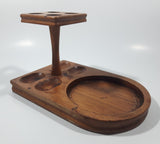 Vintage Decatur Industries Deco Genuine Walnut Wood Humidor Jar and Pipe Rest Stand