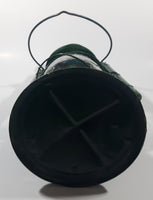Antique Beacon 15" Tall Metal and Glass Hurricane Kerosene Oil Lantern Painted Green