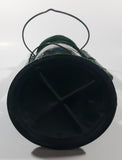 Antique Beacon 15" Tall Metal and Glass Hurricane Kerosene Oil Lantern Painted Green