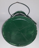 Antique Beacon 15" Tall Metal and Glass Hurricane Kerosene Oil Lantern Painted Green