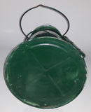 Antique Beacon 15" Tall Metal and Glass Hurricane Kerosene Oil Lantern Painted Green