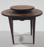 Vintage Lazy Susan Round Table Miniature 2 3/4" Tall Wood Doll House Furniture