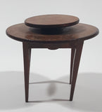 Vintage Lazy Susan Round Table Miniature 2 3/4" Tall Wood Doll House Furniture