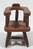 Vintage Dining Chair with Arms Miniature 3" Tall Wood Doll House Furniture