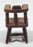 Vintage Dining Chair with Arms Miniature 3" Tall Wood Doll House Furniture