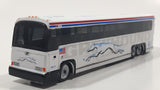 1990s Greyhound Bus 6307 White Die Cast Toy Car Vehicle with Rubber Tires
