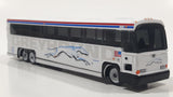 1990s Greyhound Bus 6307 White Die Cast Toy Car Vehicle with Rubber Tires