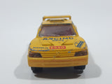 Vintage Majorette Peugeot 405 T 16 Yellow No. 202 with Esso and Michelin Logos 1/60 Scale Die Cast Toy Car Vehicle Made in France