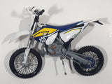 Husqvarna FE 501 Dirt Bike White Blue Yellow Plastic Die Cast Toy Vehicle