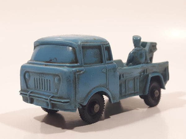 Vintage Tomte Laerdal Nr. 17 Jeep Control Breakdown Truck Tow Truck Blue Vinyl Toy Car Vehicle Made in Sweden