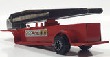 Vintage 1970s Tonka Fire Ladder Trailer Red 8" Long Pressed Steel Die Cast Toy Car Vehicle