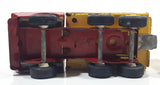 Vintage 1970s Tonka Semi Truck Box Dumper and Box Trailer Red and Yellow Pressed Steel Toy Car Vehicle