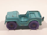 Vintage 1968 TootsieToy Jeep Teal Green and Purple Die Cast Toy Car Vehicle