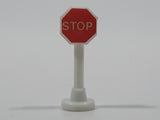 Galoob Micro Machines White Stop Sign 1 1/8" Tall