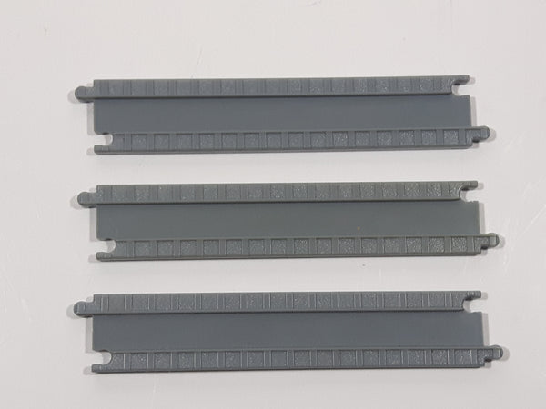 Set of 3 Galoob Micro Machines Train Track Straight Section 4 3/8" Long