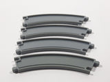 Set of 4 Galoob Micro Machines Train Track Curved Section 3 1/2" Long