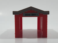 1989 Galoob Micro Machines Train Engine House #1 Red Plastic Building