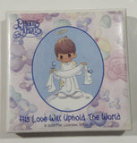 2000 PMI Precious Moments "His Love Will Uphold The World" Miniature 1 3/4" x 1 3/4" Ceramic Tile Trivet Fridge Magnet