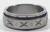 Etched X Spinner Band Stainless Steel Ring