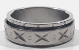 Etched X Spinner Band Stainless Steel Ring
