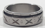 Etched X Spinner Band Stainless Steel Ring