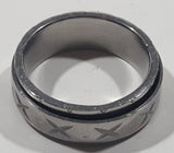 Etched X Spinner Band Stainless Steel Ring