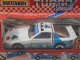 1984 Matchbox Turbo Specials TS-1 Firestone Chevrolet Camaro #4 White 1/43 Scale Die Cast Toy Race Car Vehicle New in Box