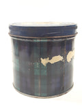 Vintage Blue and Green Plaid Pattern Tobacco Tin Metal Can