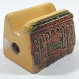 Vintage San Francisco Golden Gate Bridge and Cable Car 2 5/8" Wide Glazed Ceramic Small Notepad and Pencil Holder