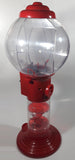 Spiraling Red Metal Plastic 19" Tall Gumball Machine