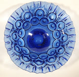 Vintage Mosser / Weishar Ruffled Edge Moons & Stars Pattern 8" Cobalt Blue Glass Pedestal Candy Dish Bowl
