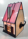 Vintage Century Classic Centuryville Pink and White Swiss Chalet Bavarian House with Green Bench 7" Tall Building Shaped Table Lamp